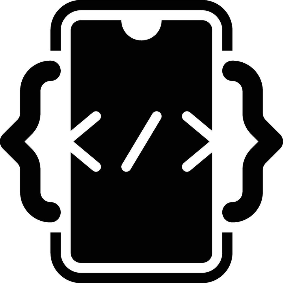 css móvil, móvil aplicación glifo sólido icono vector