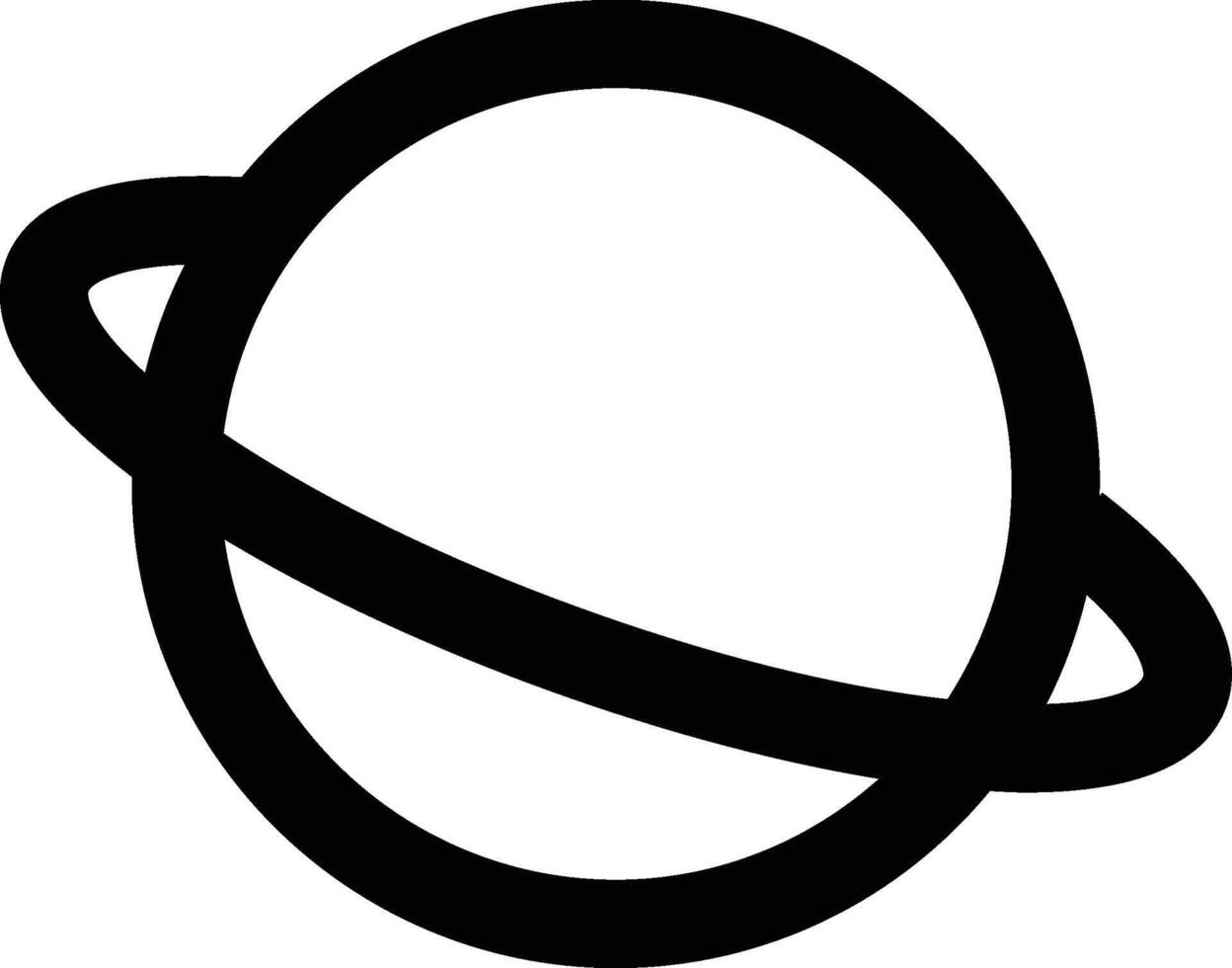 Celestial Equator, Saturn, Planet Outline Icon vector