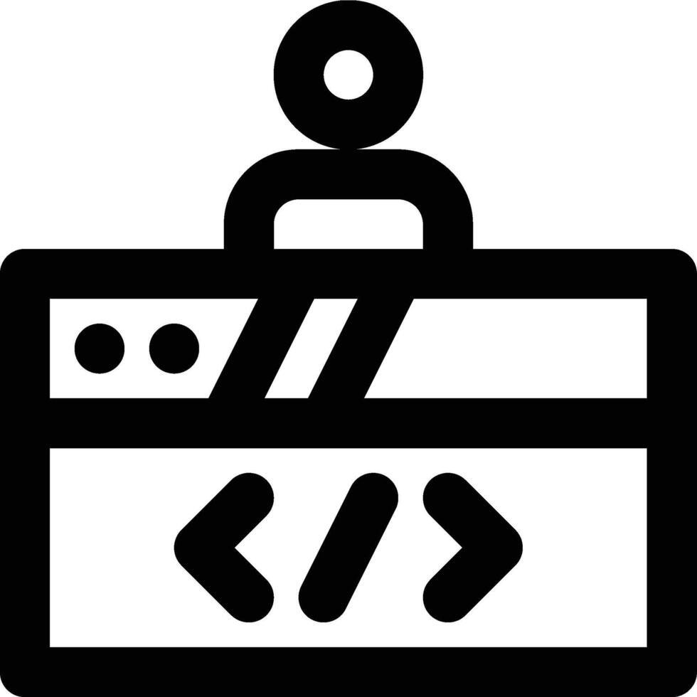 web desarrollador, sitio web desarrollador, web desarrollo contorno icono vector