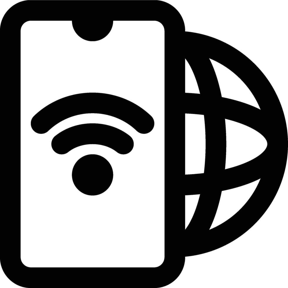 Internet, Mobile, Mobile Internet Outline Icon vector