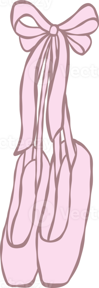 Coquette vintage pink ballet shoes png