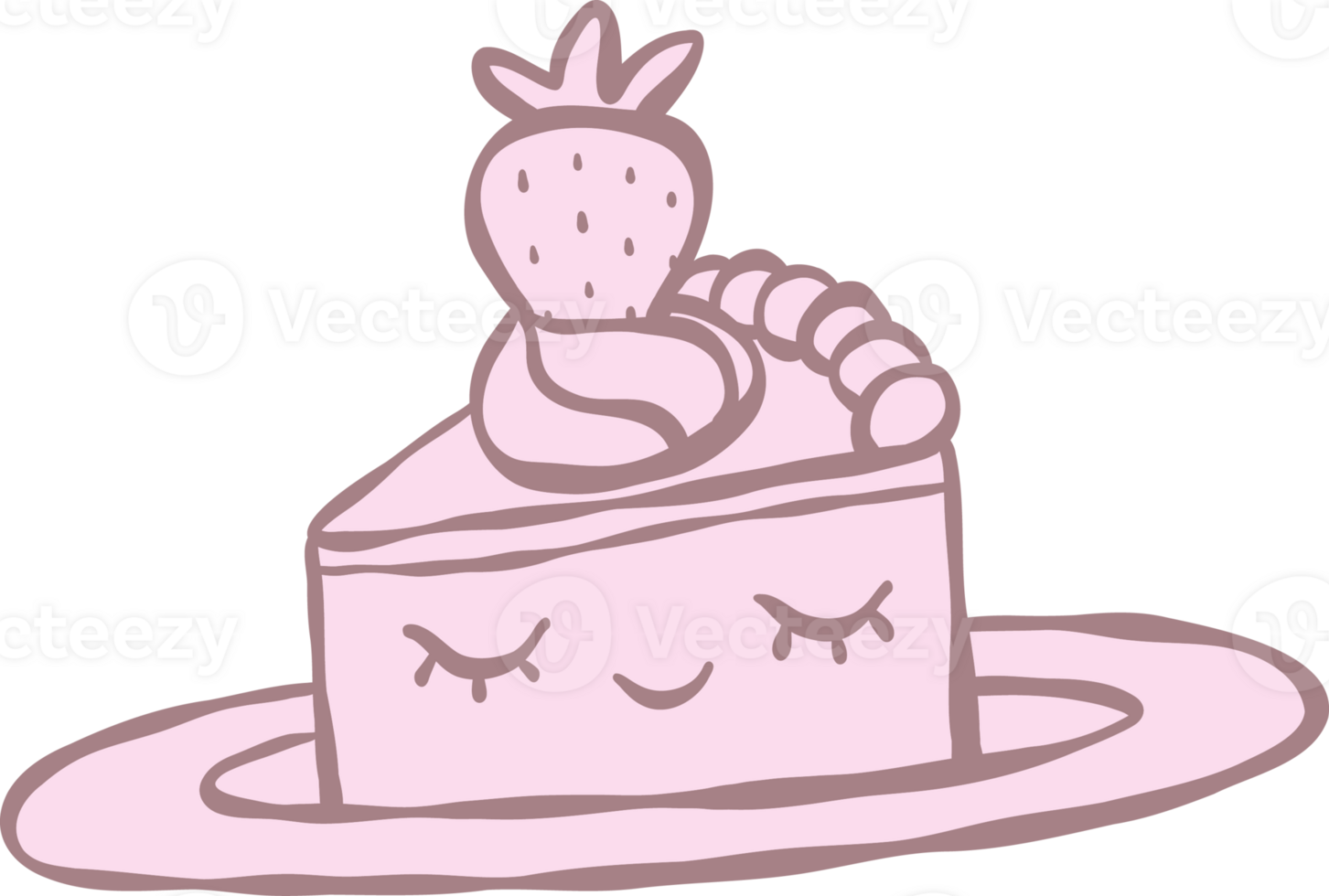 Cute coquette vintage pink cake illustration 60442030 png