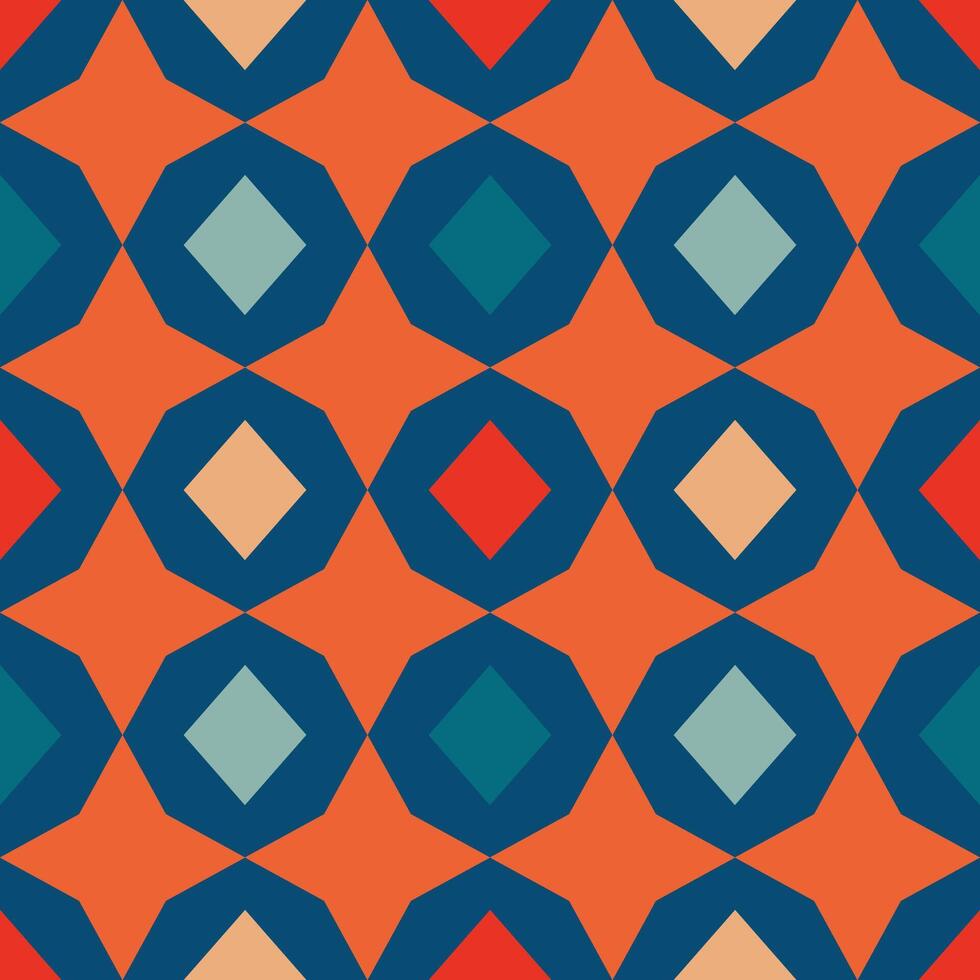 An orange and blue geometric pattern vector