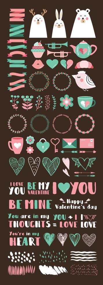 A poster with various designs and words vector
