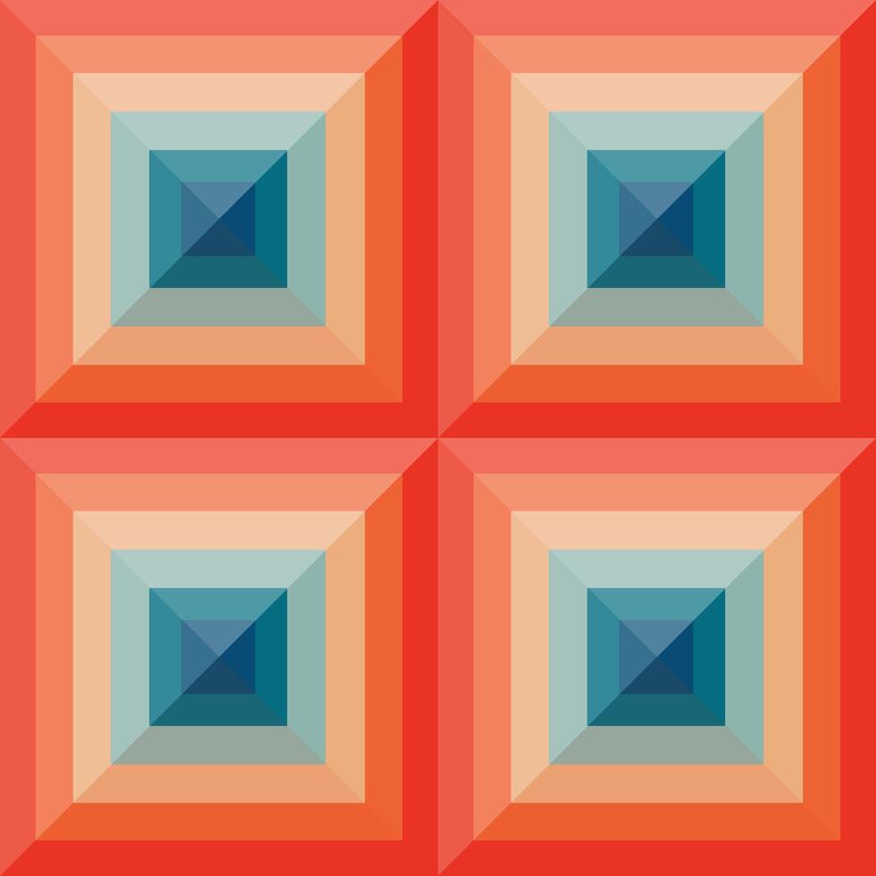 A square pattern with orange, blue and green squares vector