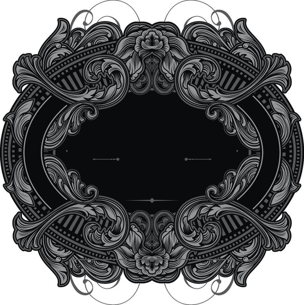 illustration of ornate frame with ornate design vector
