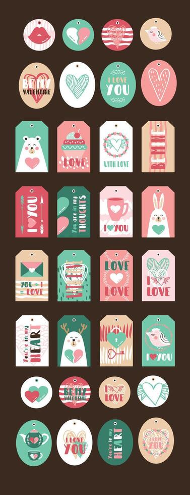 A set of different types of stickers with different designs vector