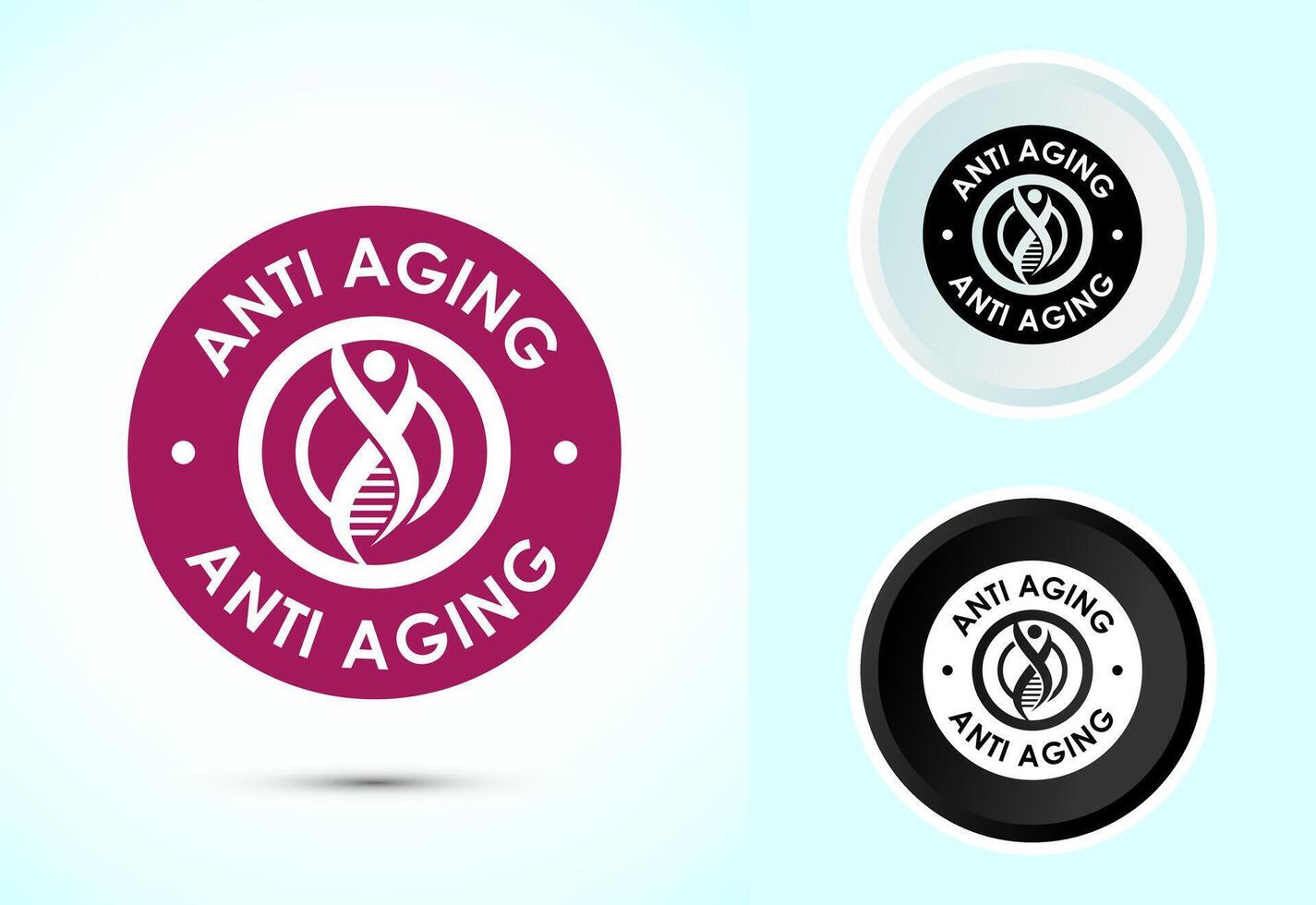 Anti aging icon illustration. Anti aging sign, symbol in color, black and white vector