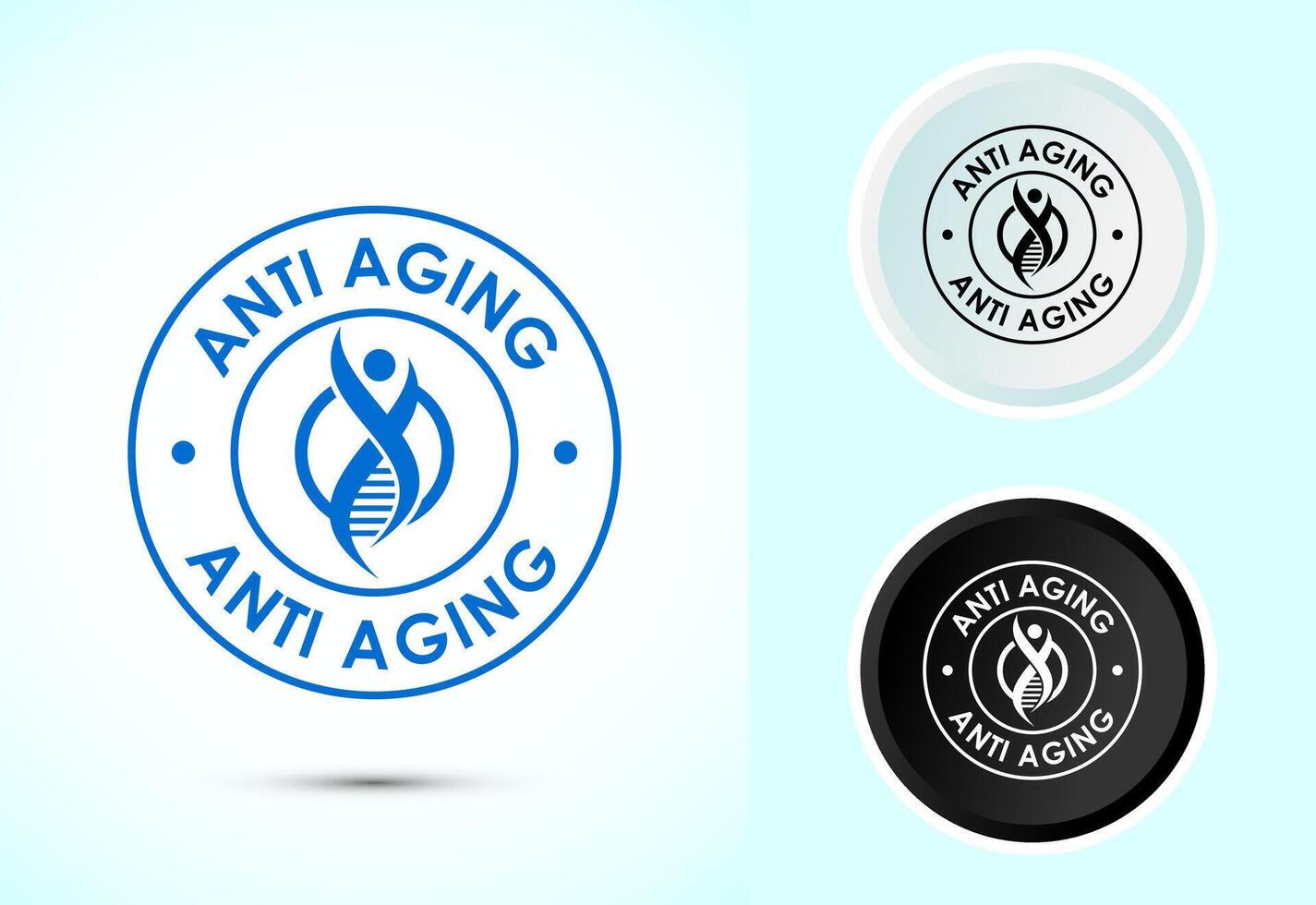 Anti aging icon design. Anti aging sign, symbol in color, black and white vector