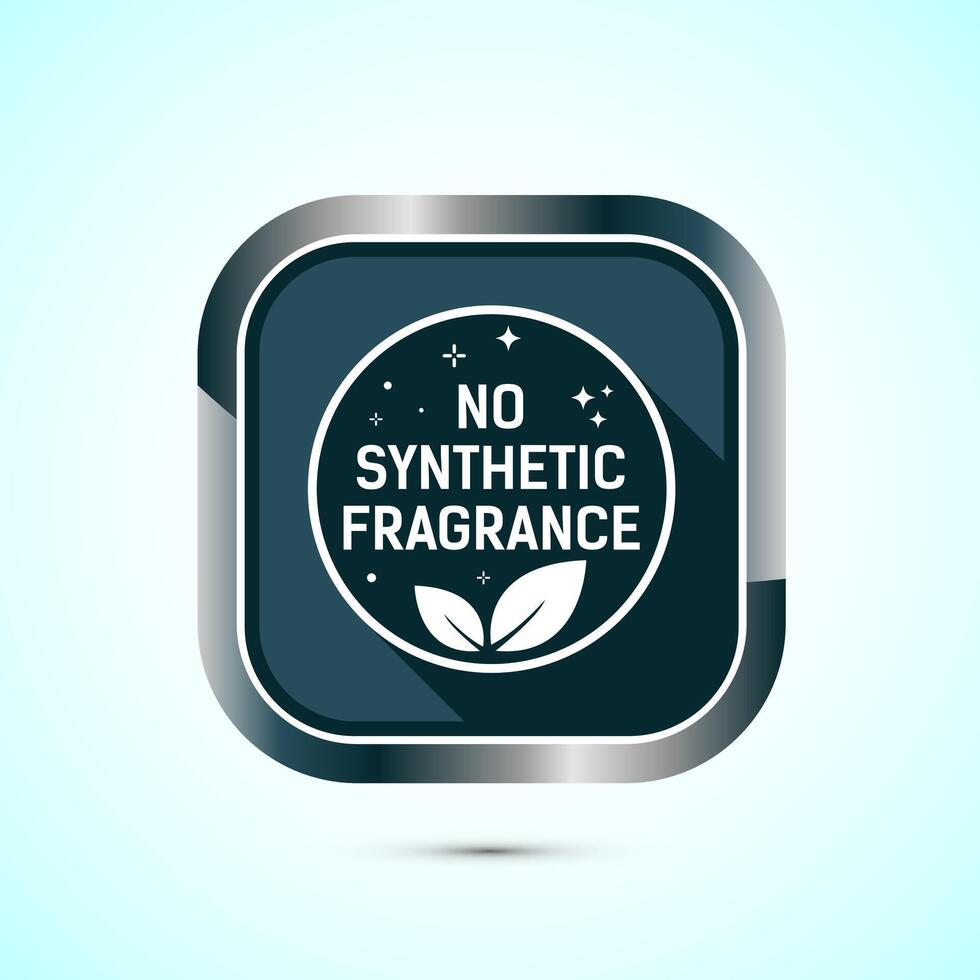 No synthetic fragrance icon design illustration. Synthetic fragrance free label sign symbol, Gray color shadow button design vector