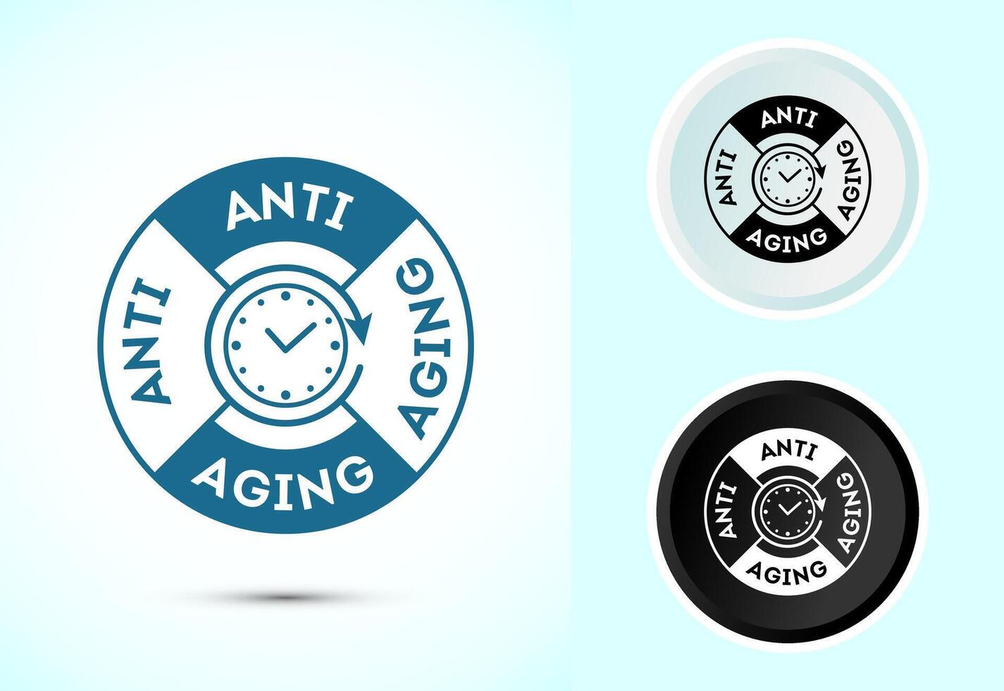 Anti aging icon design illustration. Anti aging sign, in color, black and white vector