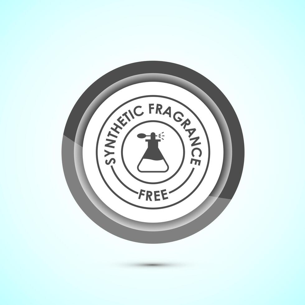 No synthetic fragrance icon design illustration. Synthetic fragrance free label sign symbol, Gray color button design vector