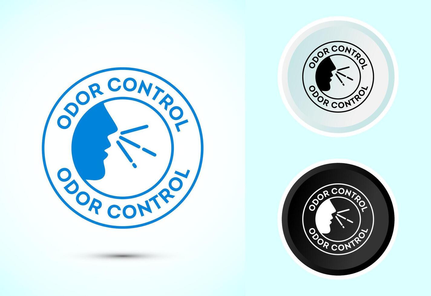 Odor control icon design illustration. Anti bad smell icon, Odor free sign in color, black and white vector