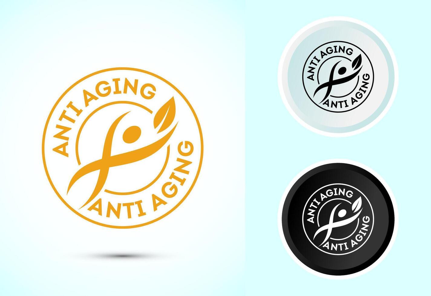 Anti aging icon design. Anti aging symbol in color, black and white vector