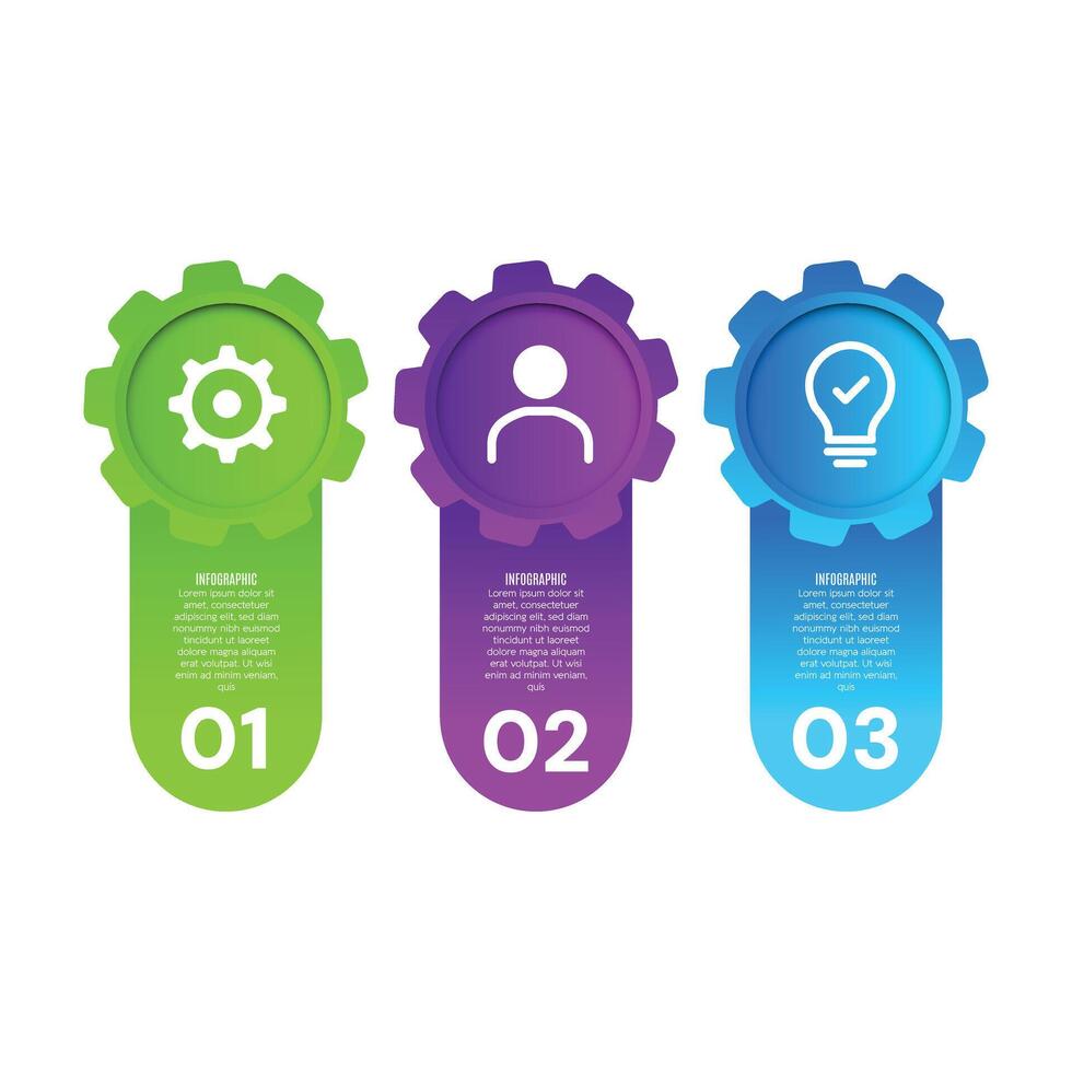 Editable layout business infographic 3 step chart list with stylish icons design vector