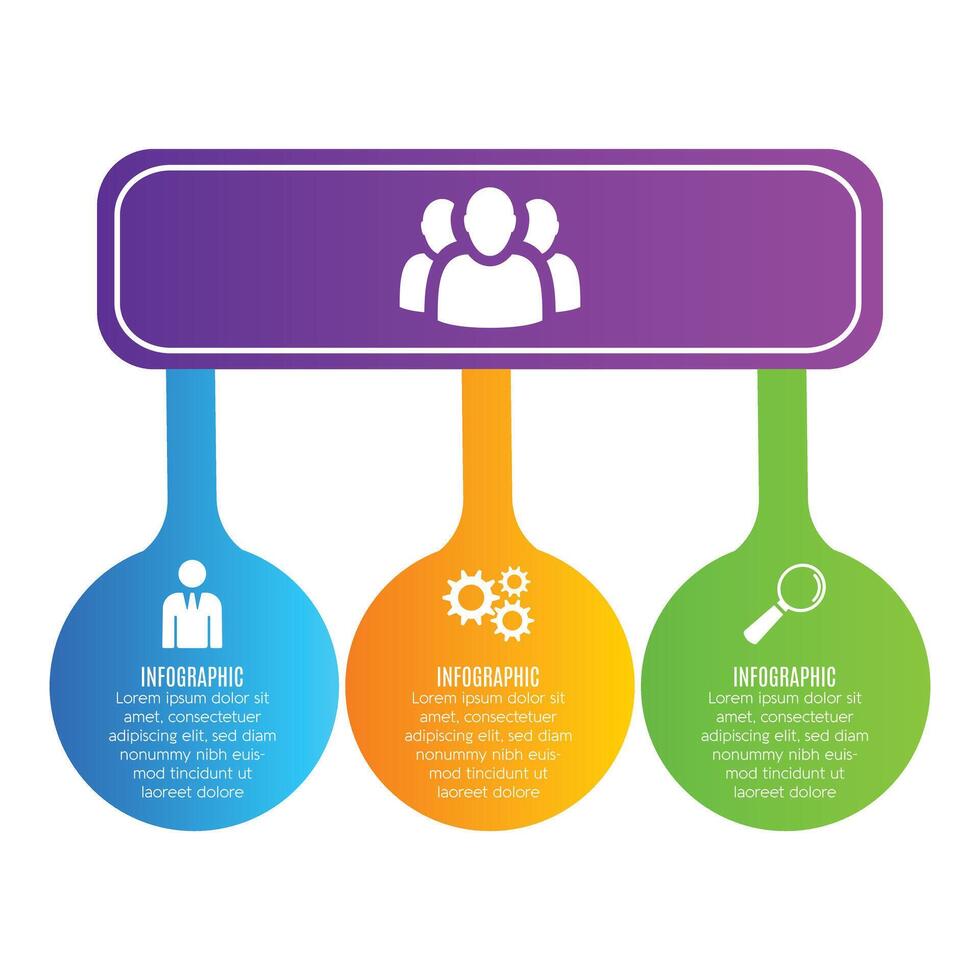 Growth business data 3 step editable financial infographic template design vector