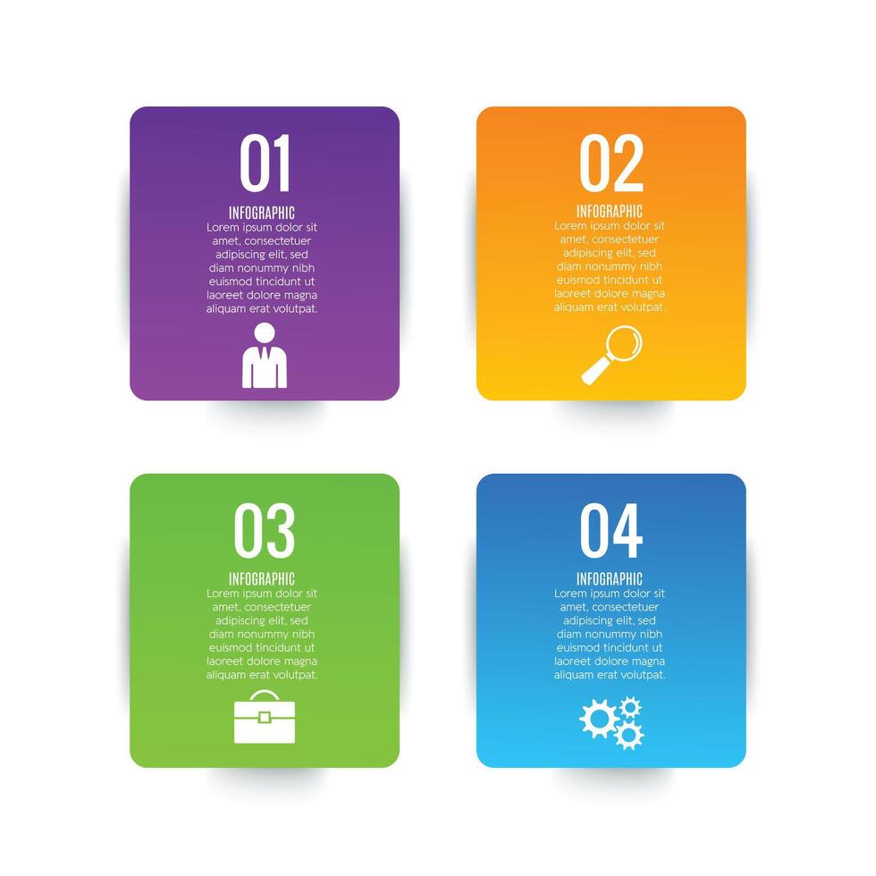 Infographic 4 step business concept template creative design with icons vector