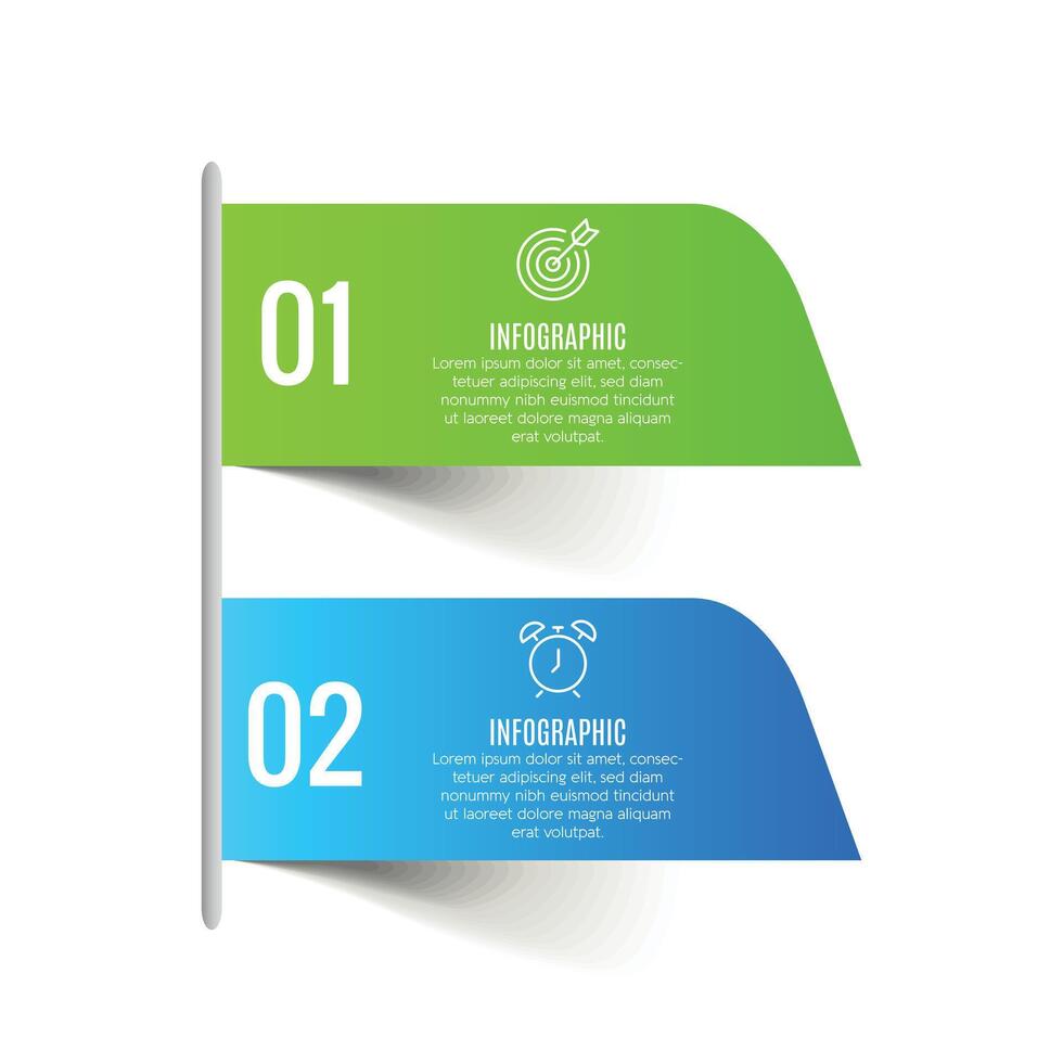 2 step stylish modern infographic layout business template chart list design vector