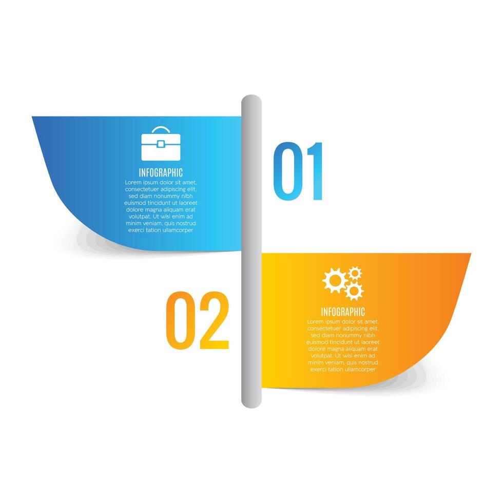 Business data 2 step infographic chart list editable template design vector