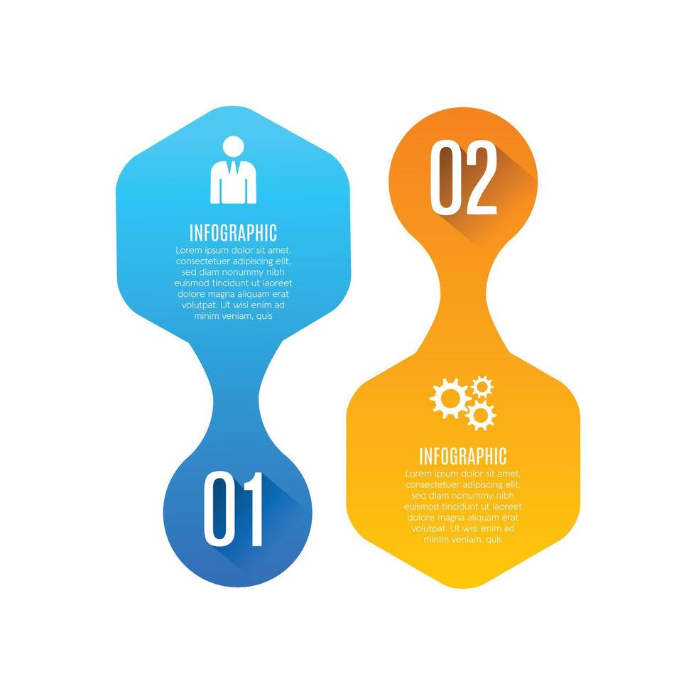 2 step options modern infographic business growth concept modern design vector