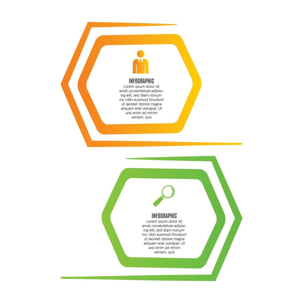 Financial 2 step workflow layout chart list editable modern infographic minimalist design vector
