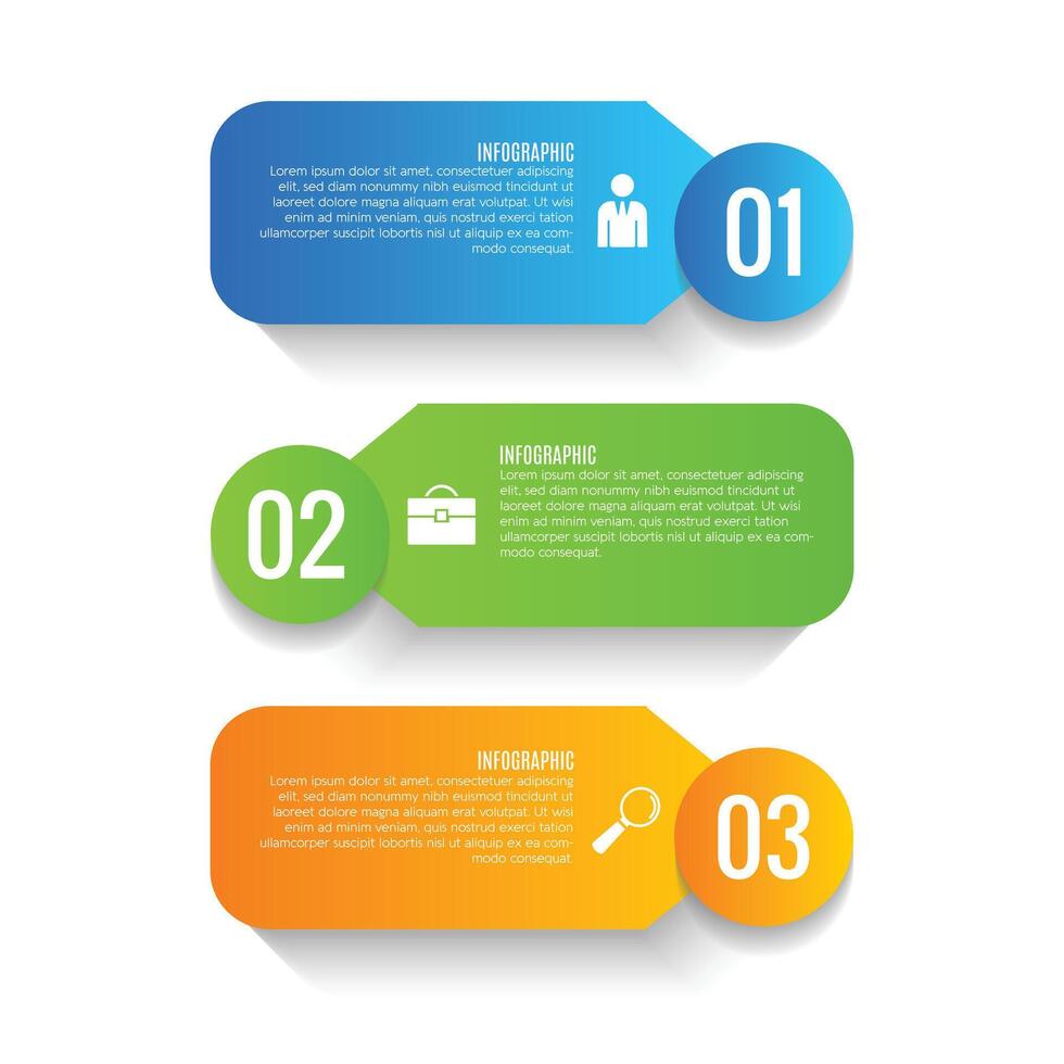 3 step editable modern business infographic with stylish icons design vector