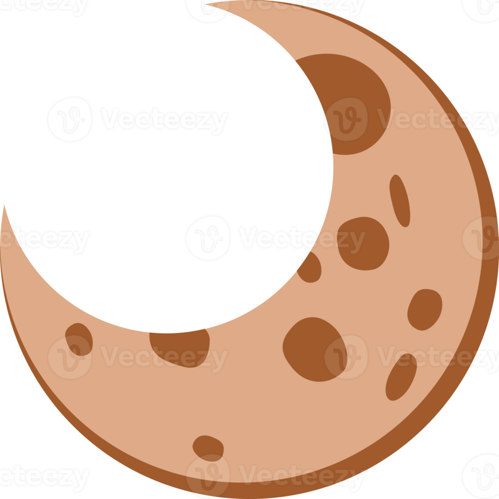 Brown crescent moon icon png