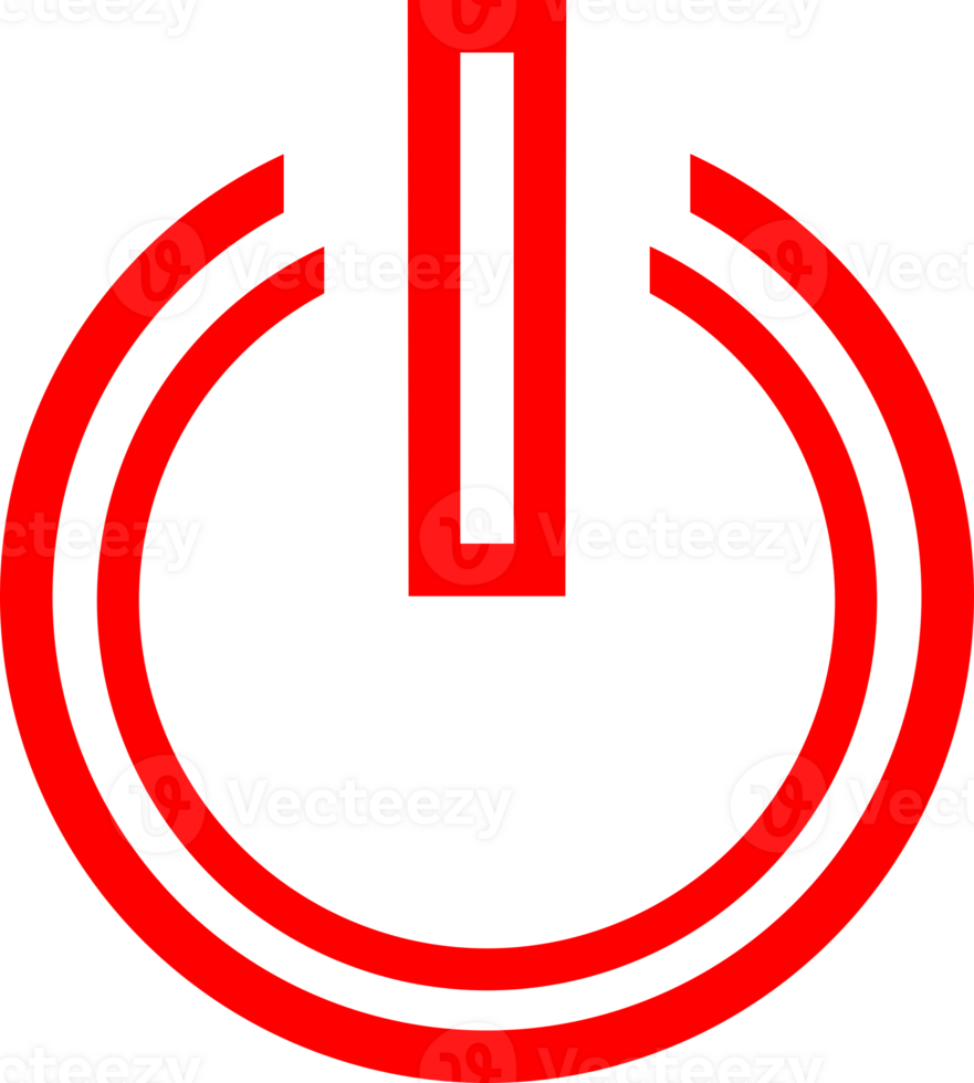 Red turn off or turn on sign icon png