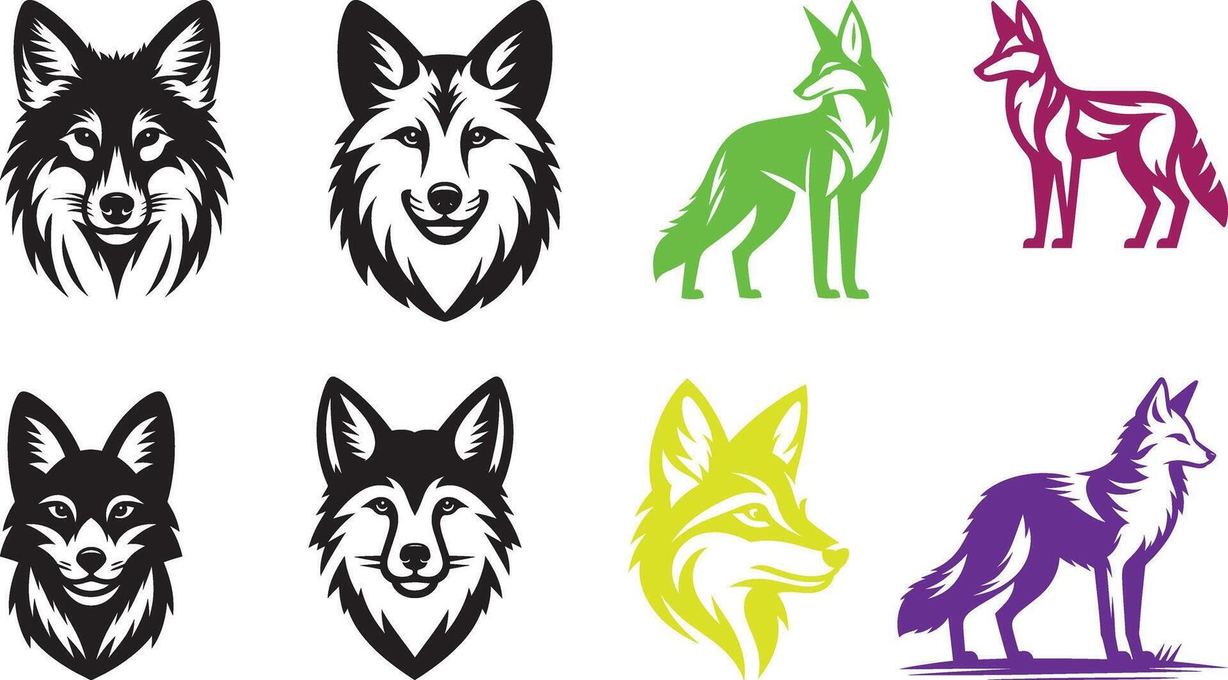 Foxes and wolves image vector