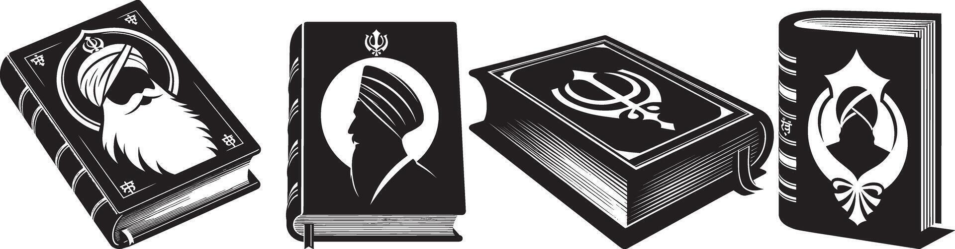 A set of four books with different designs vector