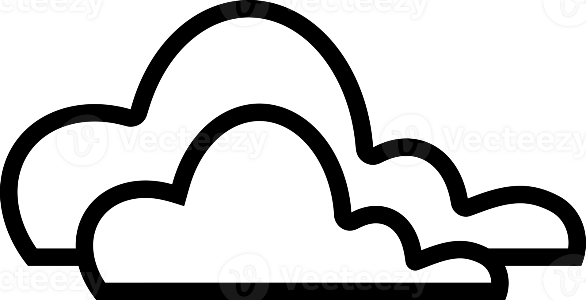 Black line cloud sky icon png