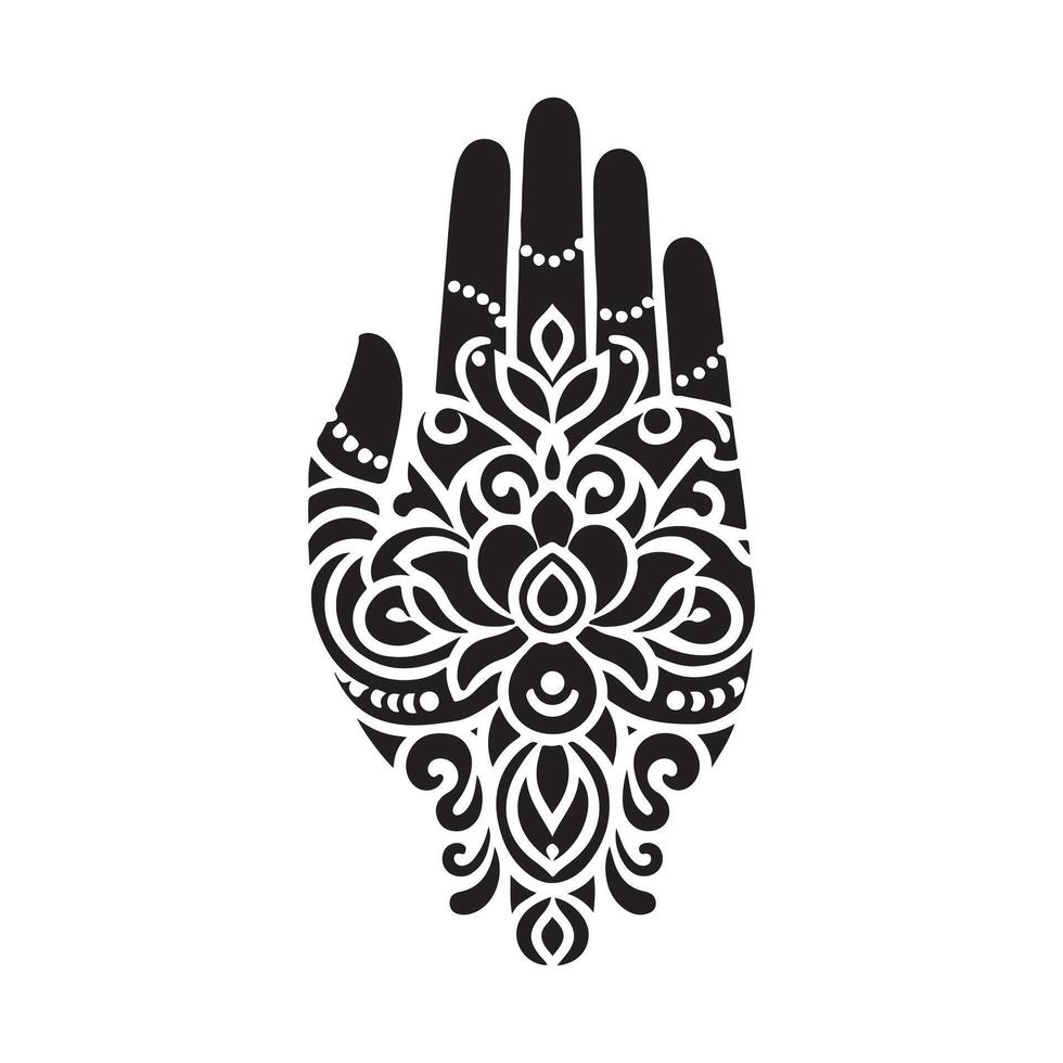 Simple Mahendi Design Black Art vector