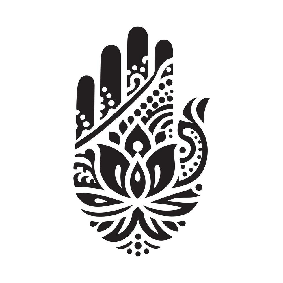 Black Mahendi for Decoration vector