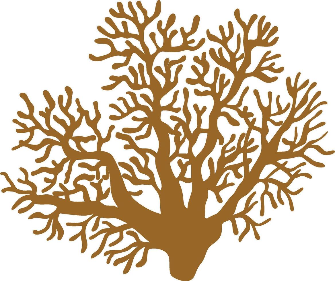 Sea Coral Silhouette Illustration. vector