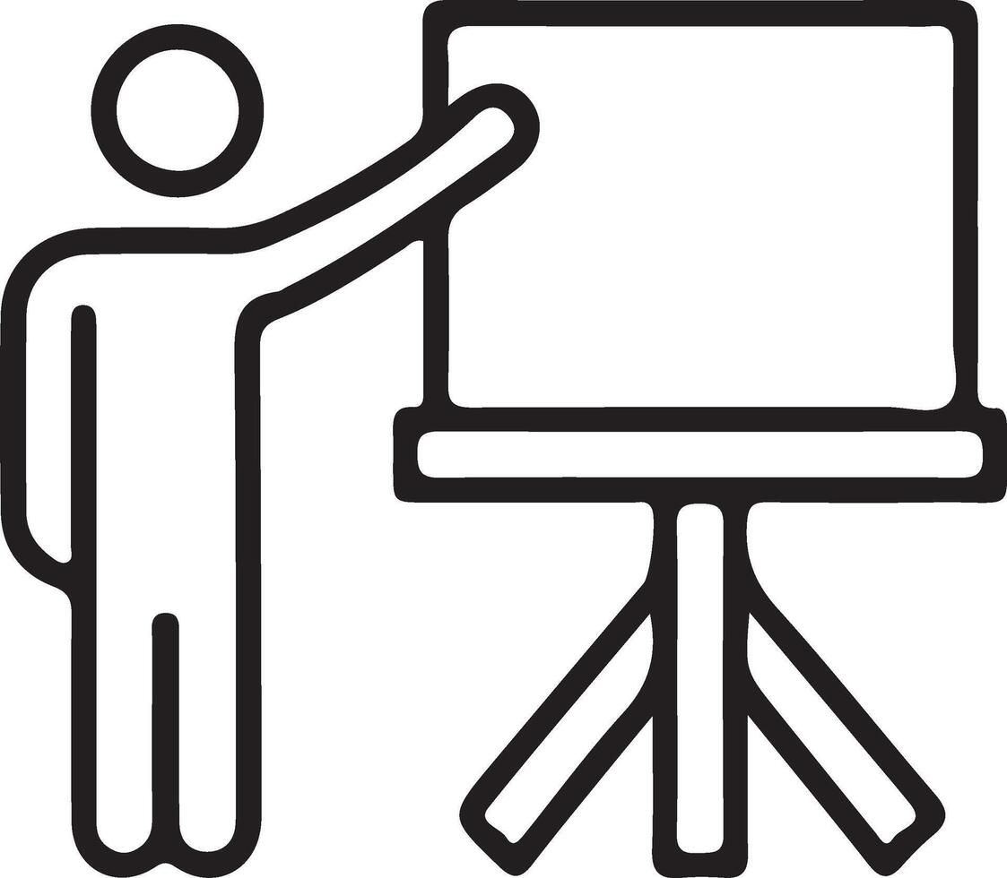 Business presentation icon, training and education symbol. vector