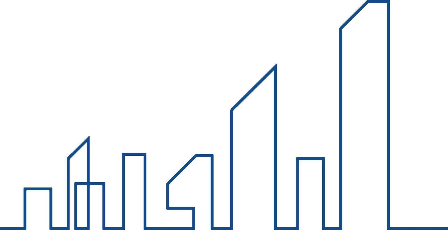 Minimal City Skyline Line Art. vector