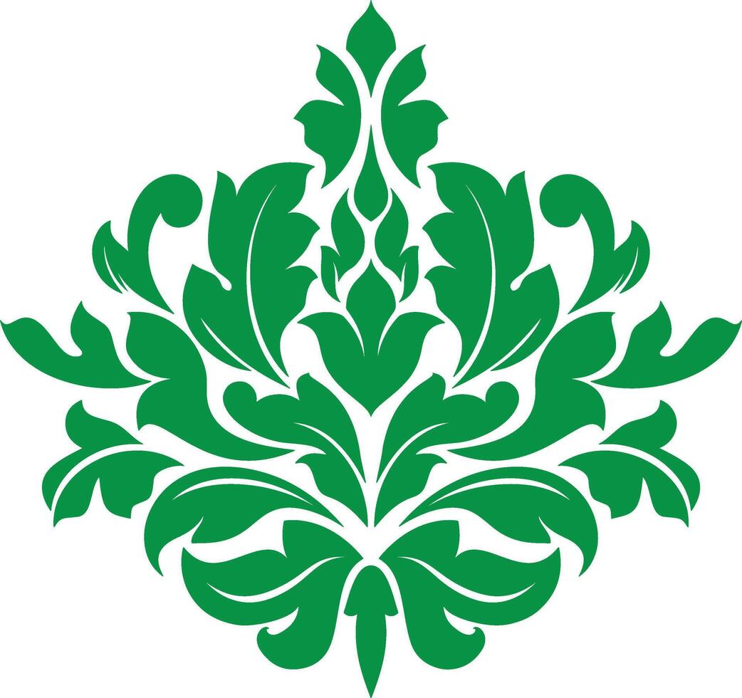 Green Floral Ornament Design. vector