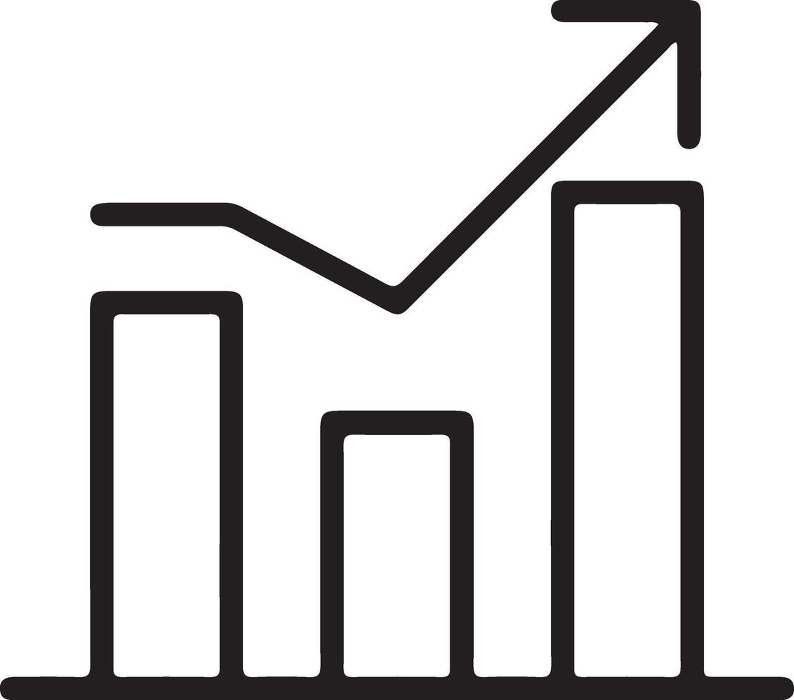 Hand drawn growth bar chart icon. vector
