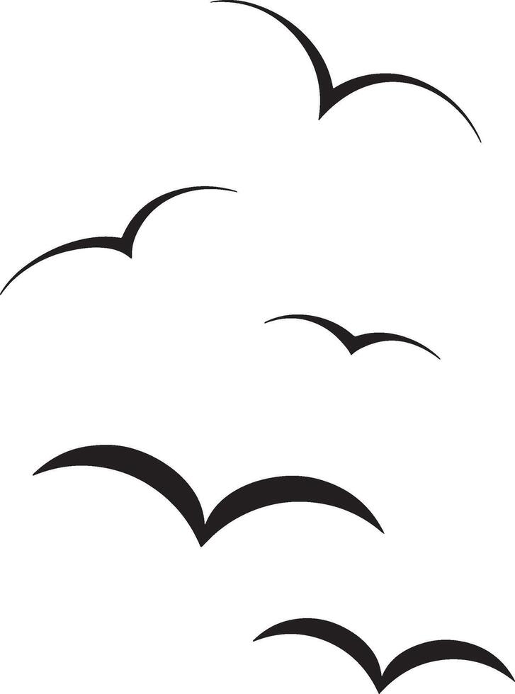 Flying Bird Silhouette Icons Set. vector