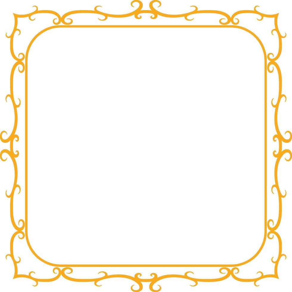 Elegant Ornamental Golden Border Frame. vector