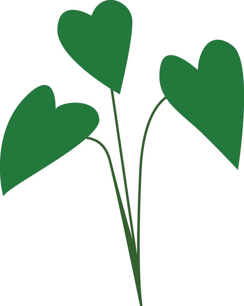 Heart Shaped Leaf Plant Illustration. vector