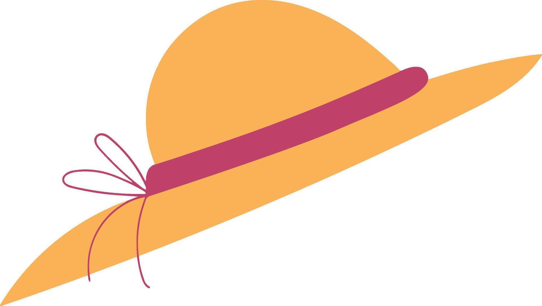 Stylish Wide Brim Summer Hat. vector
