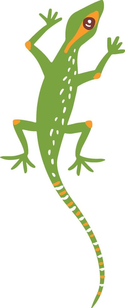Cartoon Green Gecko Lizard Illustration. vector