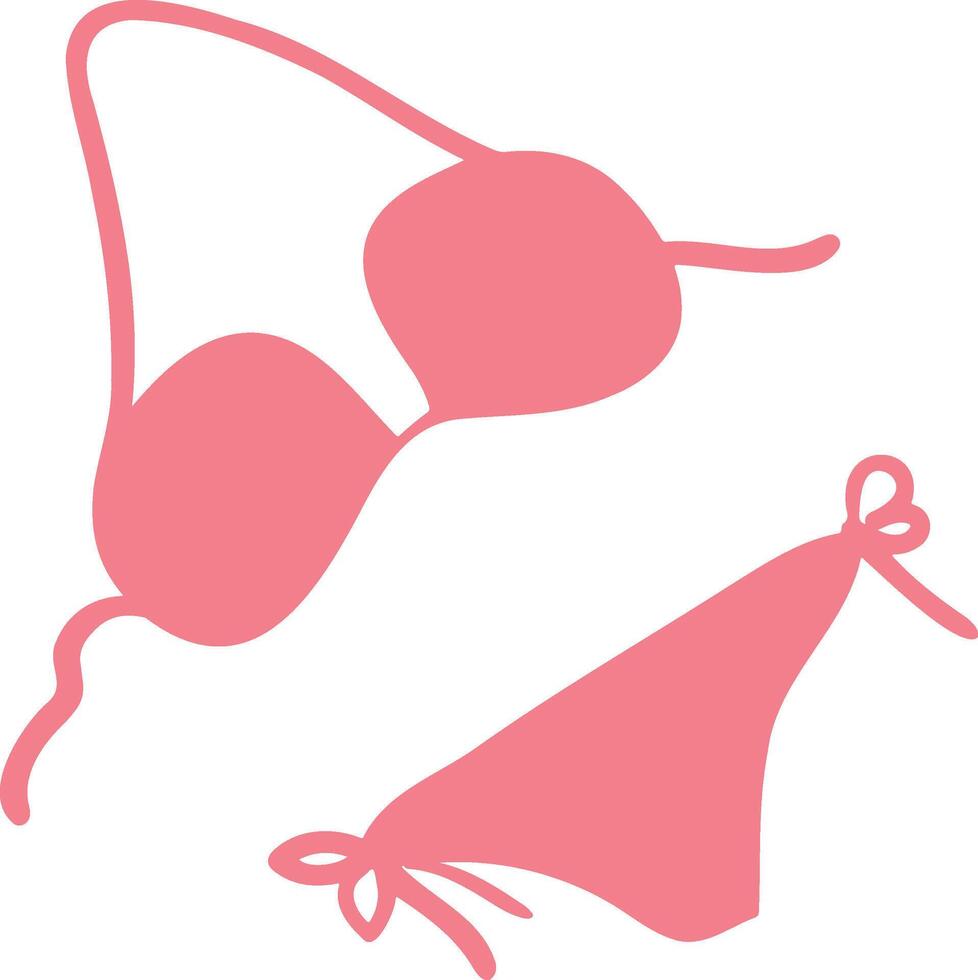 Minimalist pink bikini icon. vector