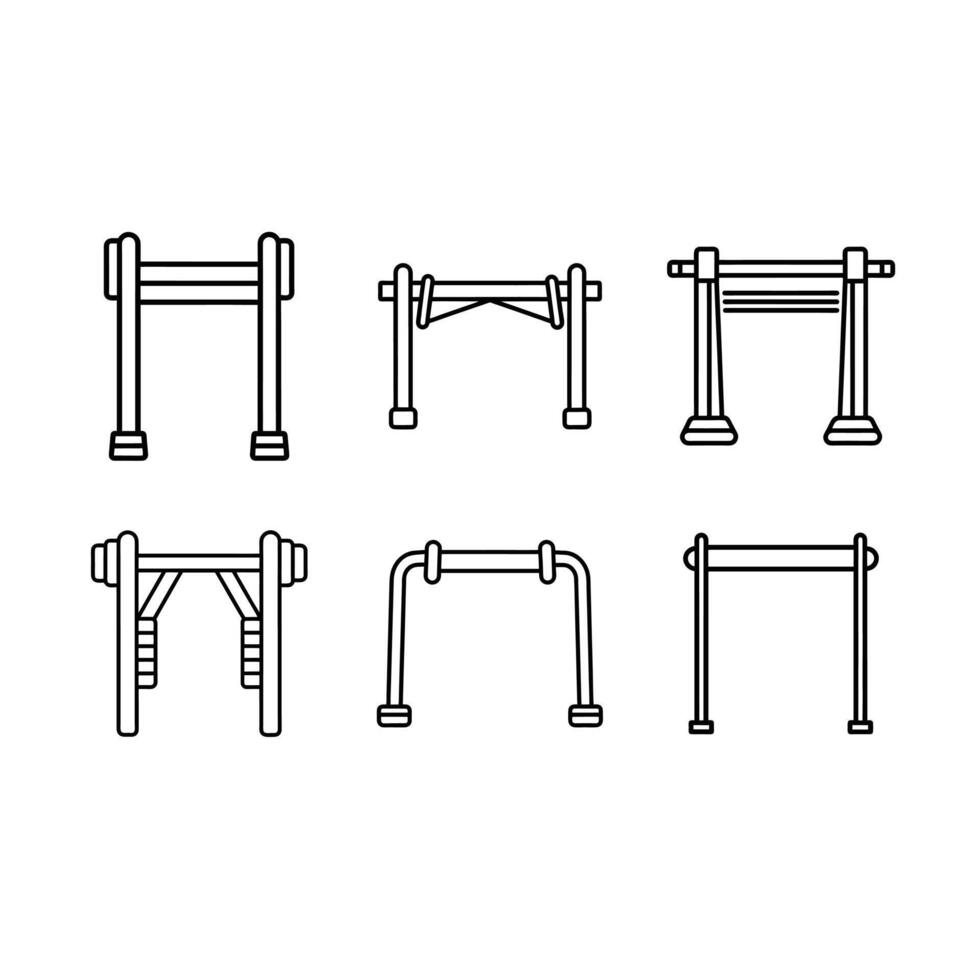 Chin Up Bar Icon Gym Equipment Fitness Workout Symbol vector