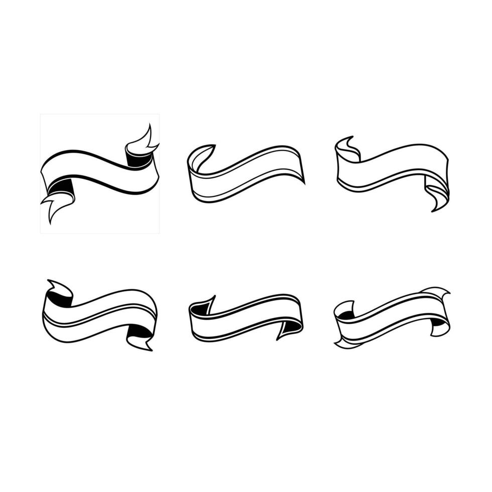 Classic Curved Ribbon Design for Celebrations and Decorations vector