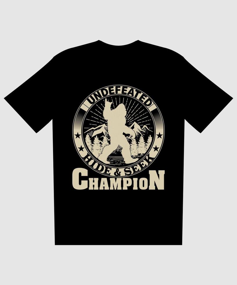 Undefeated Bigfoot Hide And Seek Champion graphic design vector