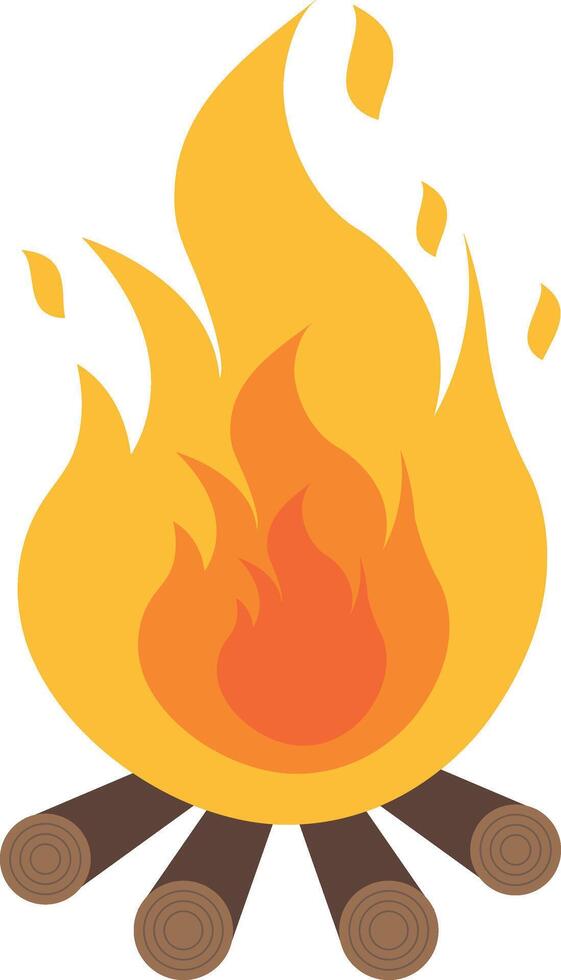 Bonfire, fire. Isolated illustration. vector