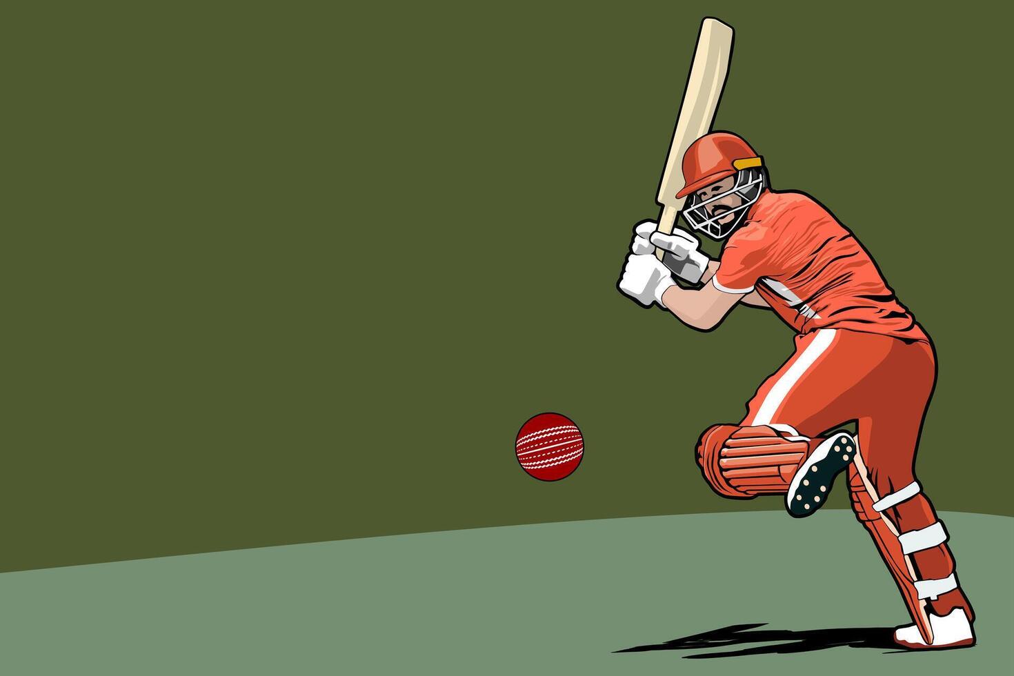 cricket athlete hit player illustration with background design vector