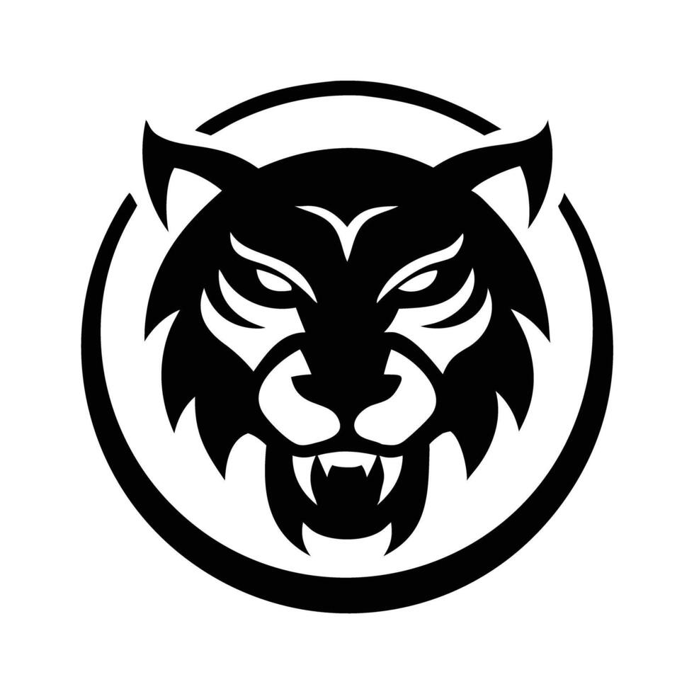 Black Tiger Head Logo Design vector